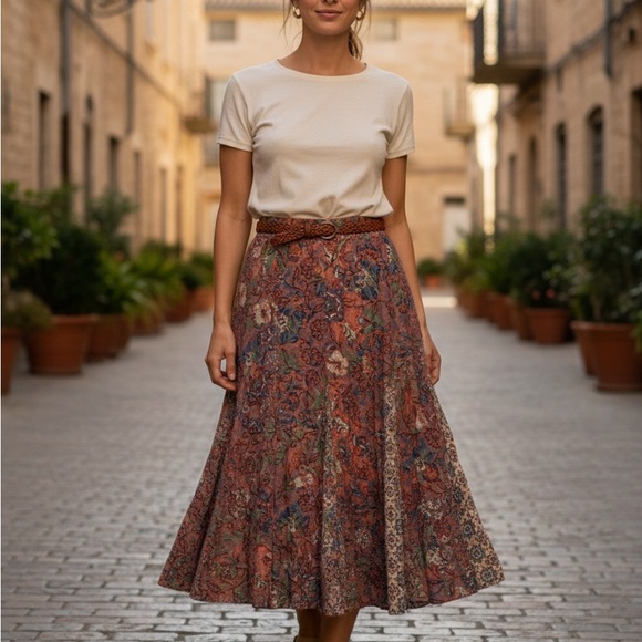 Coldwater Creek Dresses & Skirts - Vintage Coldwater Creek A-Line Skirt -‎ Multicolor Floral